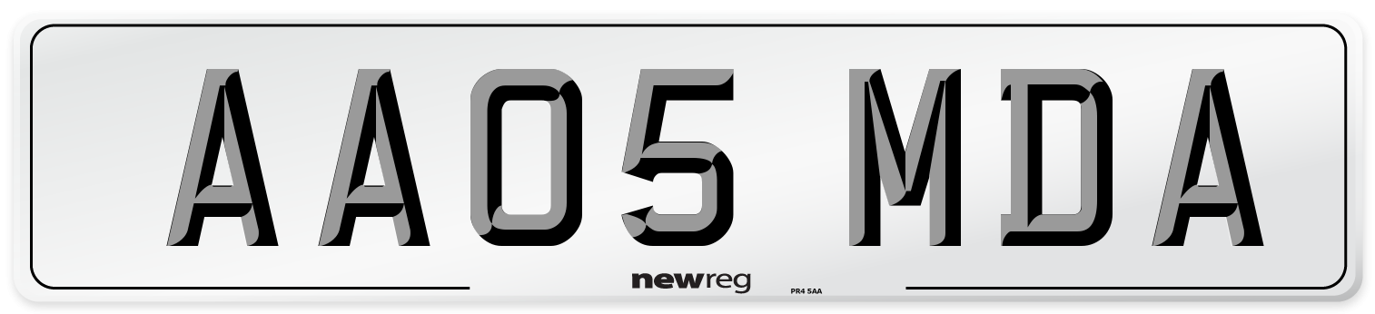 AA05 MDA Number Plate from New Reg